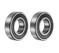 sourcing map 6206-2RS Deep Groove Ball Bearing,2pcs 30 x 62 x 16mm C3 Double Rubber Sealed Chrome Steel Bearings,Black