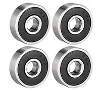 sourcing map 626-2RS Ball Bearing 6mm x 19mm x 6mm Double Sealed 180026 Deep Groove Bearings, Carbon Steel (Pack of 4)