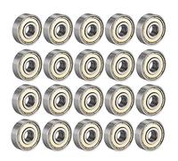 sourcing map 627ZZ Ball Bearing 7mm x 22mm x 7mm Double Shielded 627-2Z 80027 Deep Groove Bearings, Carbon Steel (Pack of 20)