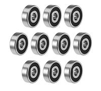 sourcing map 6300-2RS Deep Groove Ball Bearings Z2 10mm X 35mm X 11mm Double Shielded Carbon Steel 10pcs