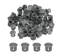 sourcing map 64PCS 10mm(3/8") Dark Grey Plastic Hole Plugs, Flush Type Panel Hole Plugs Insert End Caps for Locking Hole Tubes Furniture Cabinet