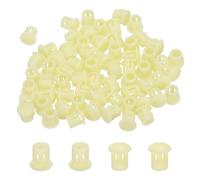 sourcing map 64PCS 6mm(1/4") Beige Plastic Hole Plugs, Flush Type Panel Hole Plugs Insert End Caps for Locking Hole Tubes Furniture Cabinet
