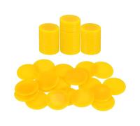 sourcing map 64Pcs Plastic Poker Chips, 0.9 Inch Mini Bingo Chips Learning Counters Counting Counters Disks Markers Opaque Game Tokens for Game Play Math Counting, Yellow, Pattern