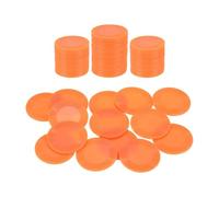 sourcing map 64Pcs Plastic Poker Chips, 1.5 Inch Mini Bingo Chips Learning Counters Counting Counters Disks Markers Opaque Game Tokens for Game Play Math Counting, Orange, Pattern