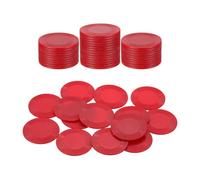 sourcing map 64Pcs Plastic Poker Chips, 1.5 Inch Mini Bingo Chips Learning Counters Counting Counters Disks Markers Opaque Game Tokens for Game Play Math Counting, Red, Pattern