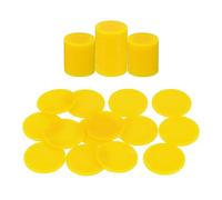 sourcing map 64Pcs Plastic Poker Chips, 1 Inch Mini Bingo Chips Learning Counters Counting Counters Disks Markers Opaque Game Tokens for Game Play Math Counting, Yellow, Pattern