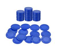 sourcing map 64Pcs Plastic Poker Chips, 1 Inch Mini Bingo Chips Learning Counters Counting Counters Disks Markers Opaque Game Tokens for Game Play Math Counting, Blue, Pattern