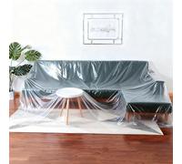 sourcing map 65.6ft x 118.1" Plastic Sofa Couch Cover, Waterproof Furniture Protector Covers for Sectional Sofa Bed Moving and Storage, Clear