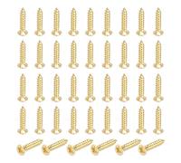 sourcing map 65 Pcs Brass Screws, M2 x 10mm Solid Phillips Flat Head Self-Tapping Wood Screw Fasteners for Woodworking Furniture Repair Photo Frame Drywall Home Appliances