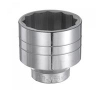 sourcing map 65mm 12 Point Shallow Socket 1" Drive Standard Metric CR-V