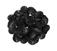 sourcing map 65Pcs Capiz Shells, 1.5cm/0.6" Round Black Shells with a Hole for Seashell Wind Chimes Curtain Shell Garland DIY Jewelry Craft Wedding Home Decoration, Black