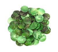 sourcing map 65Pcs Capiz Shells, 1.5cm/0.6" Round Fruit Green Shells with a Hole for Seashell Wind Chimes Curtain Shell Garland DIY Jewelry Craft Wedding Home Decoration, Fruit Green