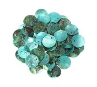 sourcing map 65Pcs Capiz Shells, 1.5cm/0.6" Round Lake Blue Shells with a Hole for Seashell Wind Chimes Curtain Shell Garland DIY Jewelry Craft Wedding Home Decoration, Lake Blue