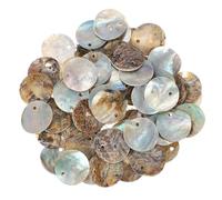 sourcing map 65Pcs Capiz Shells, 1.5cm/0.6" Round Natural Shells with a Hole for Seashell Wind Chimes Curtain Shell Garland DIY Jewelry Craft Wedding Home Decoration, Natural