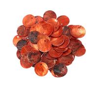 sourcing map 65Pcs Capiz Shells, 1.5cm/0.6" Round Orange Shells with a Hole for Seashell Wind Chimes Curtain Shell Garland DIY Jewelry Craft Wedding Home Decoration, Orange