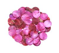 sourcing map 65Pcs Capiz Shells, 1.5cm/0.6" Round Rose Red Shells with a Hole for Seashell Wind Chimes Curtain Shell Garland DIY Jewelry Craft Wedding Home Decoration, Rose Red