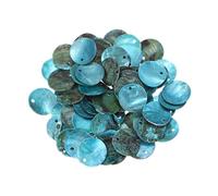 sourcing map 65Pcs Capiz Shells, 1.5cm/0.6" Round Sky Blue Shells with a Hole for Seashell Wind Chimes Curtain Shell Garland DIY Jewelry Craft Wedding Home Decoration, Sky Blue