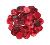 sourcing map 65Pcs Capiz Shells, 1.5cm/0.6" Round Wine Red Shells with a Hole for Seashell Wind Chimes Curtain Shell Garland DIY Jewelry Craft Wedding Home Decoration, Wine Red