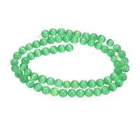 sourcing map 65pcs Dark Green Cat's Eye Stone Beads 6mm Round Smooth Gemstone Crystal Loose Bead for Jewelry Making Bracelets Necklace Earrings DIY