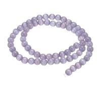 sourcing map 65pcs Light Violet Cat's Eye Stone Beads 6mm Round Smooth Gemstone Crystal Loose Bead for Jewelry Making Bracelets Necklace Earrings DIY