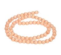 sourcing map 65pcs Orange Cat's Eye Stone Beads 6mm Round Smooth Gemstone Crystal Loose Bead for Jewelry Making Bracelets Necklace Earrings DIY