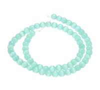sourcing map 65pcs Pale Green Cat's Eye Stone Beads 6mm Round Smooth Gemstone Crystal Loose Bead for Jewelry Making Bracelets Necklace Earrings DIY