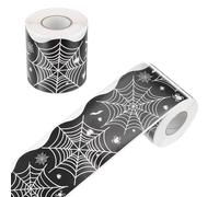 sourcing map 66ft Halloween Bulletin Board Borders, Spider Web Scalloped Rolled Border Trim Decor for Classroom Desk Window Wall Halloween Decoration