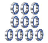 sourcing map 6701-2RS Deep Groove Ball Bearing,10pcs 12 x 18 x 4mm Z2 Double Rubber Sealed Chrome Steel Bearings,Blue