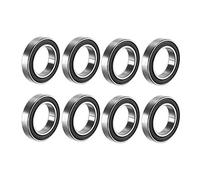 sourcing map 6802-2RS Deep Groove Ball Bearing Double Sealed 1180802, 15mm x 24mm x 5mm Carbon Steel Bearings (Pack of 8)