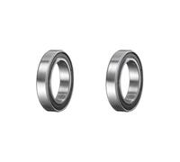 sourcing map 6803-2RS Deep Groove Ball Bearing, 2pcs 11/16" x 1" x 3/16" Chrome Steel Z2 Double Steel Sealed Bearing, Black