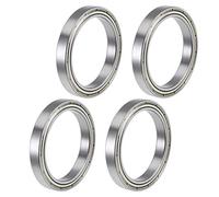 sourcing map 6808ZZ Deep Groove Ball Bearings Z2 40mm X 52mm X 7mm Double Shielded Carbon Steel 4pcs