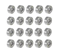 sourcing map 686ZZ Deep Groove Ball Bearings Z2 6mm X 13mm X 5mm Double Shielded Carbon Steel 20pcs