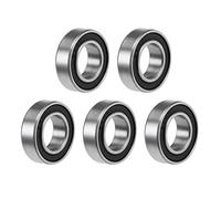 sourcing map 689-2RS Deep Groove Ball Bearings 9mm Inner Dia 17mm OD 5mm Bore Double Sealed Chrome Steel Z2 5pcs