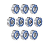 sourcing map 695-2RS Deep Groove Ball Bearings 5mm x 13mm x 4mm Double Sealed Chrome Steel Blue Cover P6(ABEC3) 10pcs
