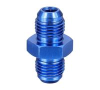 sourcing map 6AN-6AN Male Fuel Fitting, Fit 9/16-18 UNF Hole 1.38" Length Aluminum Straight Male Union Coupler Connector Fuel Hose Adapter for Automotive, Blue
