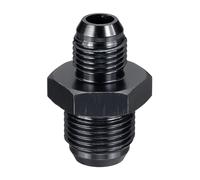 sourcing map 6AN-8AN Male Fuel Fitting, Fit 9/16-18 UNF & 1/2" Hole 1.54" Length Aluminum Straight Male Union Coupler Connector Fuel Hose Adapter for Automotive, Black