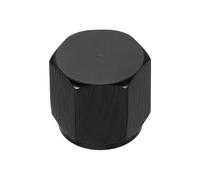 sourcing map 6AN Female Flare Cap Block Off Fitting Plug Adapter Aluminum Female Flare Cap Port Fitting Nut Universal Car Accessories for Fuel Oil Line System, Black