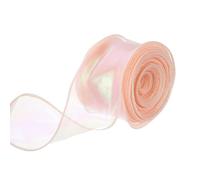 sourcing map 6cm Wide Sparkly Sheer Wired Organza Ribbon Pastel Chiffon Ribbons 9m Light Pink for Gift Wrapping Bouquet Wedding Cake Bows