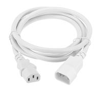 sourcing map 6ft 18 AWG White 18/3 Universal Power Cord C14 to C13 10A 250V 3-Prong Extension PDU Power Cables for PC,Computer,Printers,TV,AC Adapter,Laptop,Monitor