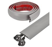 sourcing map 6ft Cord Cover Floor W0.5" x H0.3" Inner Channel PVC Hide Extension Cable Floor Wire Hider Wire Covers Protector for Prevent Cable Trips Cables Management, Grey