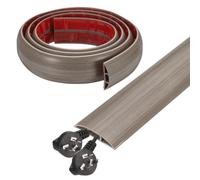 sourcing map 6ft Cord Cover Floor W0.5" x H0.3" Inner Channel PVC Hide Extension Cable Floor Wire Hider Wire Covers Protector for Prevent Cable Trips Cables Management, Light Grey