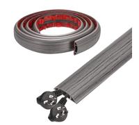 sourcing map 6ft Cord Cover Floor W0.6" x H0.33" Inner Channel PVC Hide Extension Cable Floor Wire Hider Wire Covers Protector for Prevent Cable Trips Cables Management, Dark Grey