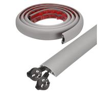 sourcing map 6ft Cord Cover Floor W0.6" x H0.33" Inner Channel PVC Hide Extension Cable Floor Wire Hider Wire Covers Protector for Prevent Cable Trips Cables Management, Grey