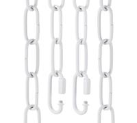 sourcing map 6ft Lighting Hanging Chain, 3mm/0.12" Looping Metal Pendant Chandelier Chain Extension with 2 Quick Link Lock for Hanging Plant Pendant Chandelier Light Fixture, White