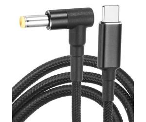 sourcing map 6FT USB C to DC Laptop Power Fast Charging Cable Adapter, Male Type C to DC 5.5x2.5mm Converter Nylon Braided 100W/20V PD Power Charger Supply Cord for Router, Camera(Black)