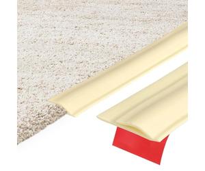 sourcing map 6m x 33mm x 5.5mm Carpet to Tile Transition Strip, Self-Adhesive Carpet Edge Strip, TPE Gap Cover, Laminate Edge Trim for Uneven Surfaces, Cream White