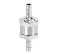 sourcing map 6mm (1/4") Fuel Check Valve, Non-Return One Way Check Valve, Aluminum Alloy Control Accessories for Petrol, Diesel, Gas, Oil, Air, Water, Silver