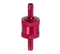 sourcing map 6mm (1/4") Fuel Check Valve, Non-Return One Way Check Valve, Aluminum Alloy Control Accessories for Petrol, Diesel, Gas, Oil, Air, Water, Red