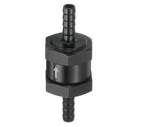 sourcing map 6mm (1/4") Fuel Check Valve, Non-Return One Way Hose Check Valve, Aluminum Alloy Control Accessories for Petrol, Diesel, Gas, Oil, Air, Water, Black