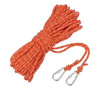 sourcing map 6mm Hollow Braided Polypropylene Anchor Line with Hook, 30m Nylon Floating Rope for Marine Pool Rescue Life Line Boat Anchor Rope, Orange